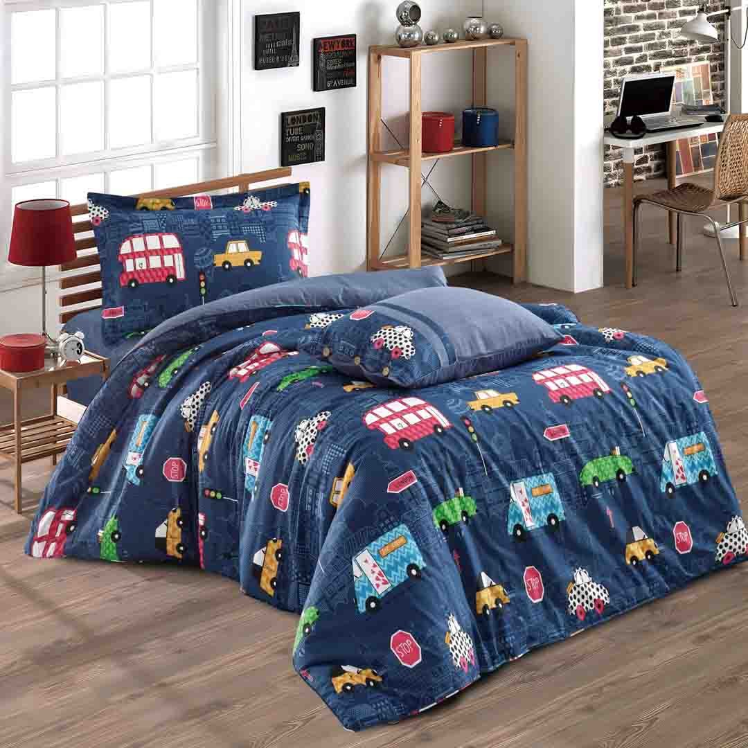 Violet queen size, navy 4PCS kids bedding