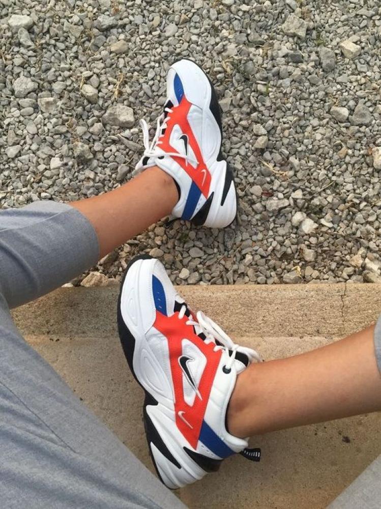 nike m2k tekno white orange blue