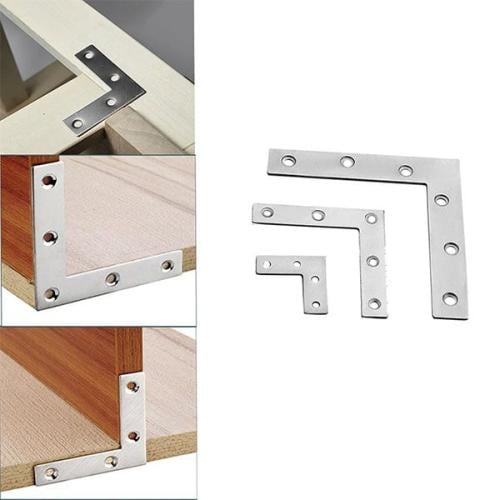 L-Shaped Metal Corner Brackets for Furniture Reinforcement