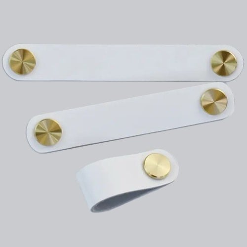 مقابض خزائن جلدية أنيقة بلون الأبيض