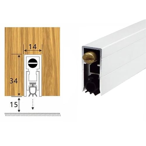 فرشة باب أوتوماتيكية مخفية من الألمنيوم – ربل أسود