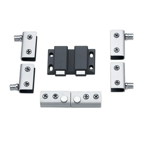 Glass Hinges for Double Doors with Push-to-Open System