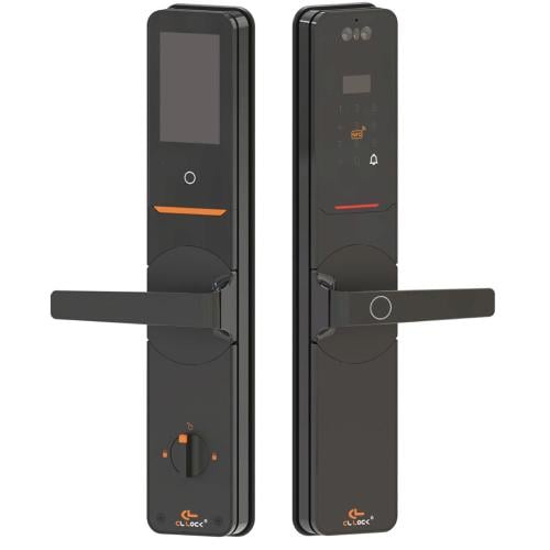 قفل أمان ذكي بالبصمة والوجه وكف اليد بمقبض احترافي