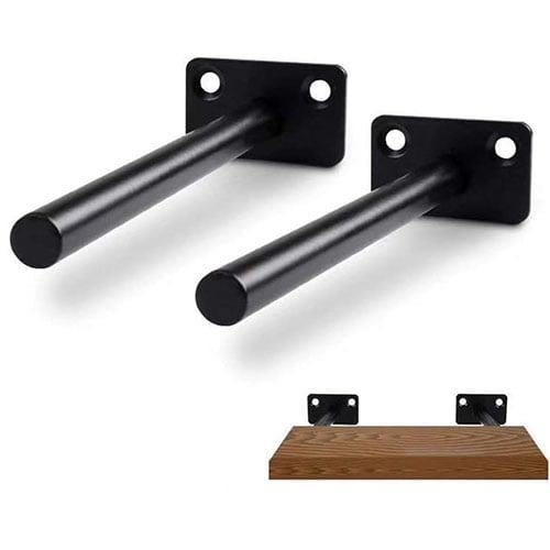Concealed Wall Shelf Bracket – Black Coated Iron