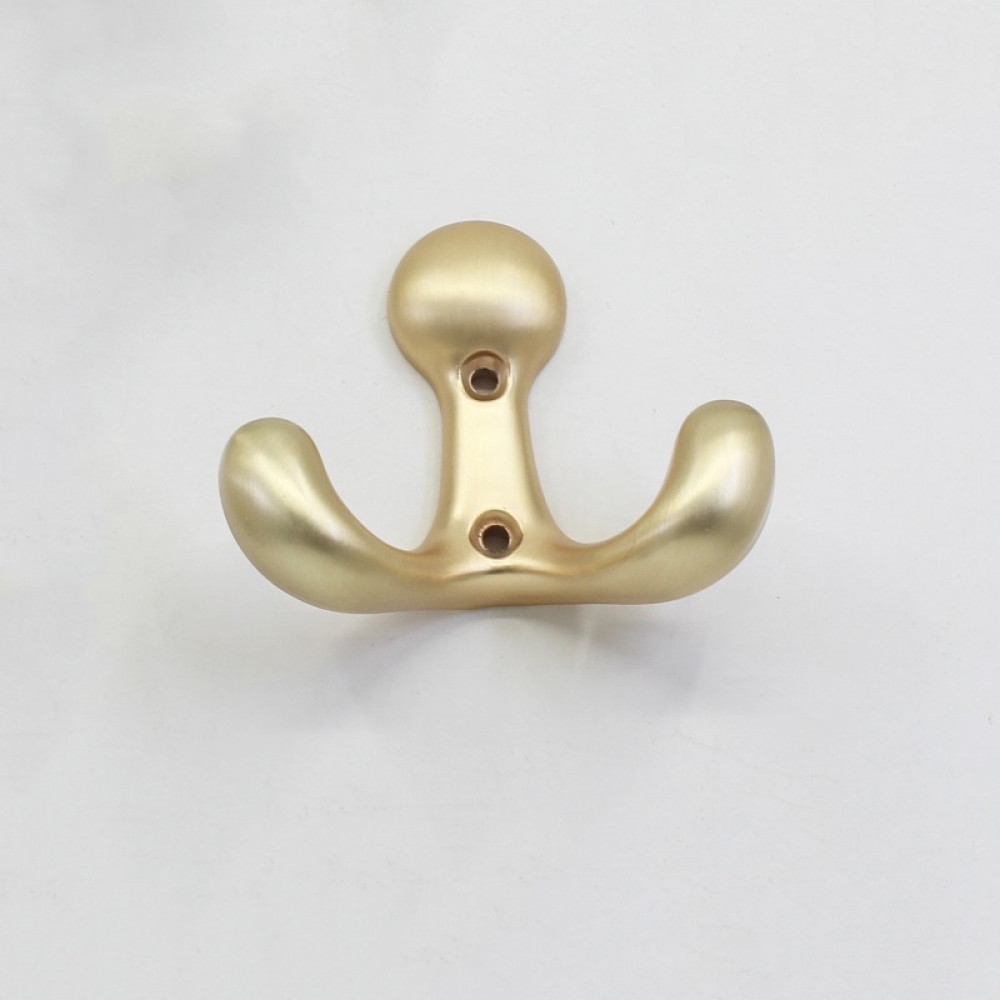 Polished Brass Double Coat Hook