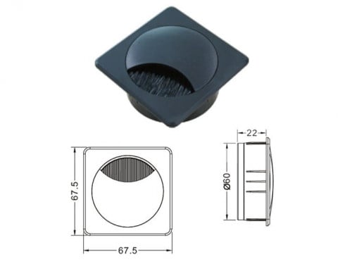 غطاء بلاستيك فتحة اسلاك طاولة الكمبيوتر