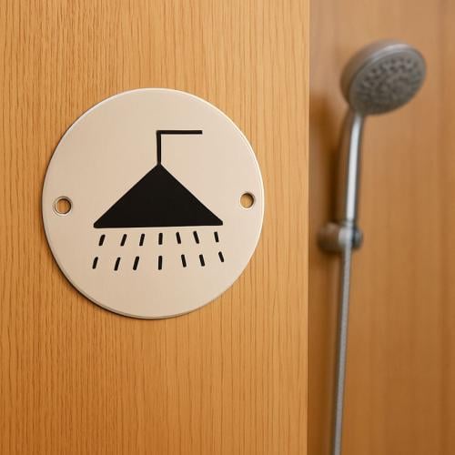 لوحة إرشادية للاستحمام – ستانلس ستيل