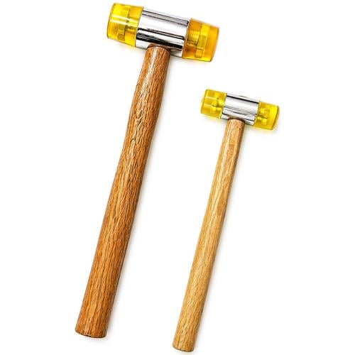 Transparent Plastic Hammer with Wooden Handle