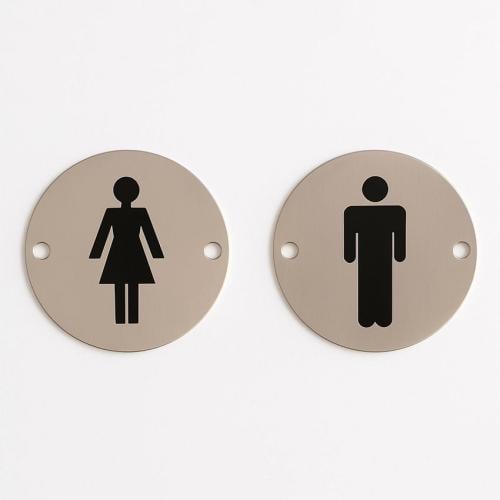 لوحات إرشادية دائرية لدورات المياه