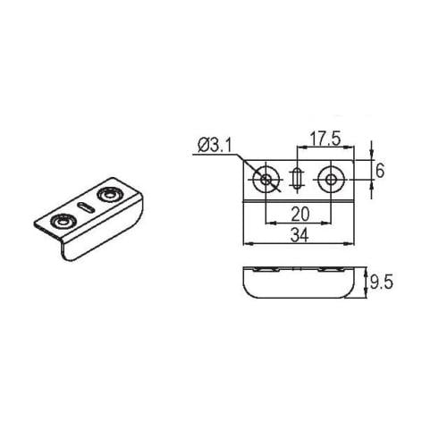زاوية قفل لون كروم