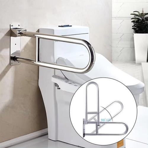 Stainless steel upturn toilet handrail