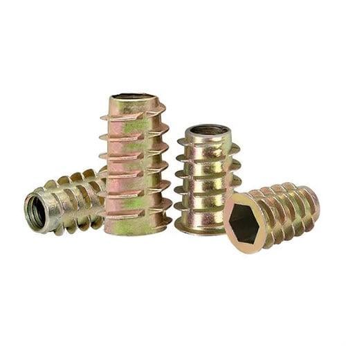 Internal Furniture Insert Nuts – Golden Zinc Color