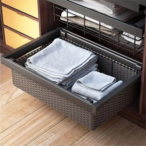 Pull-Out Rattan-Style Basket