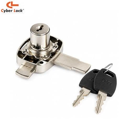 Double-Cam Wooden Cabinet Lock with Key – 16.5 mm Diameter
