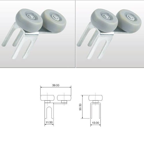 Top sliding roller for furniture