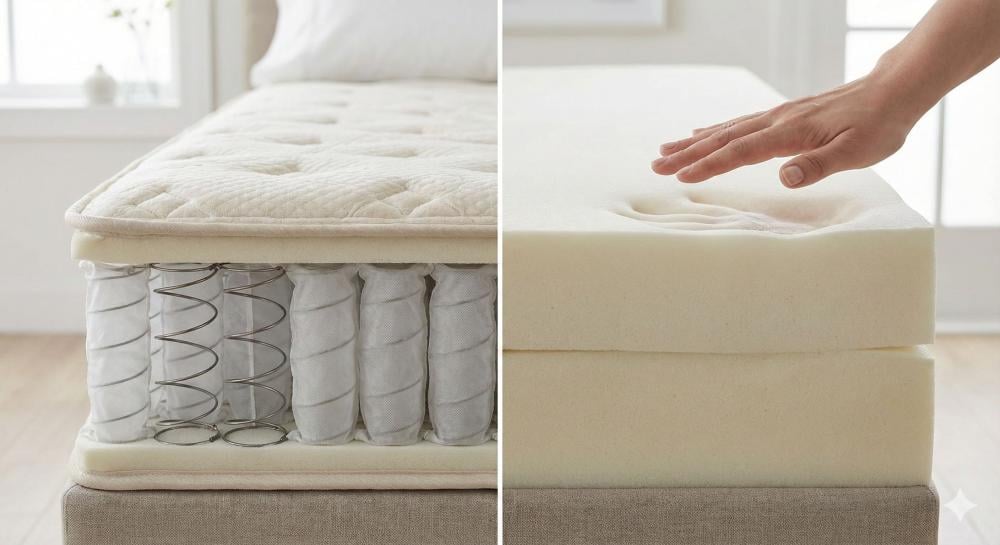 أيهما أفضل لراحتك؟ مقارنة شاملة بين مراتب السوست (النوابض) و مراتب الميموري فوم