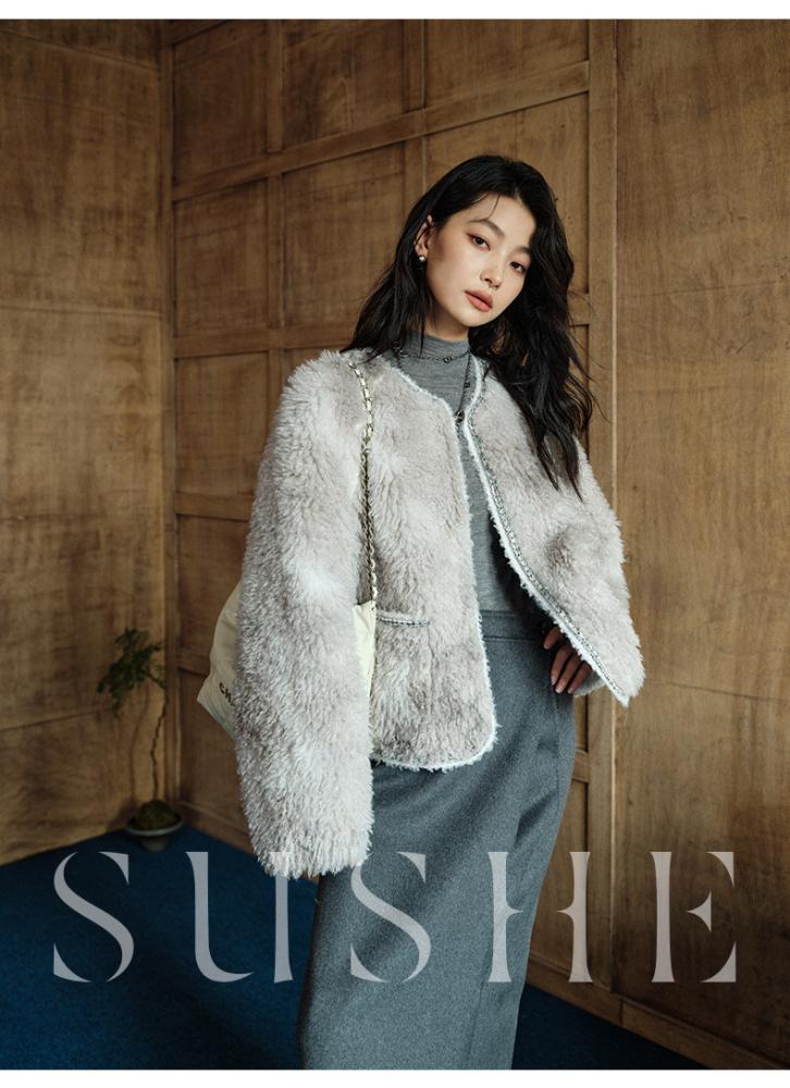 جاكت نسائي فرو رمادي