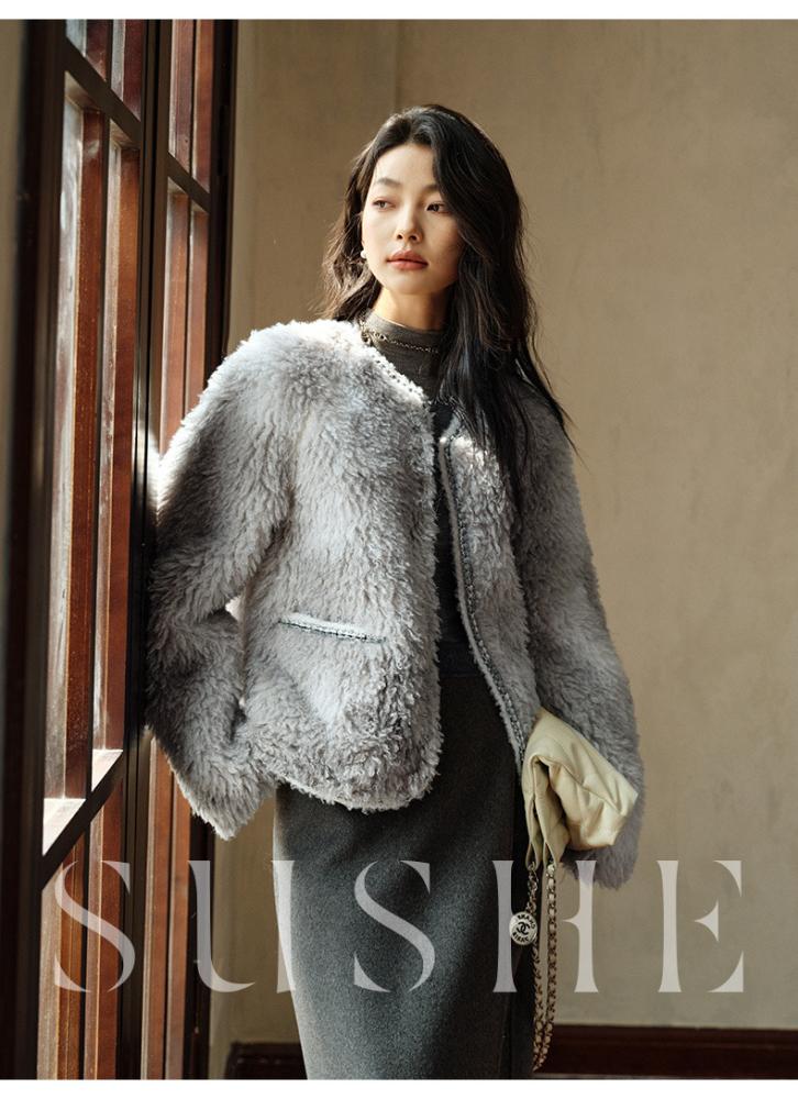 جاكت نسائي فرو رمادي