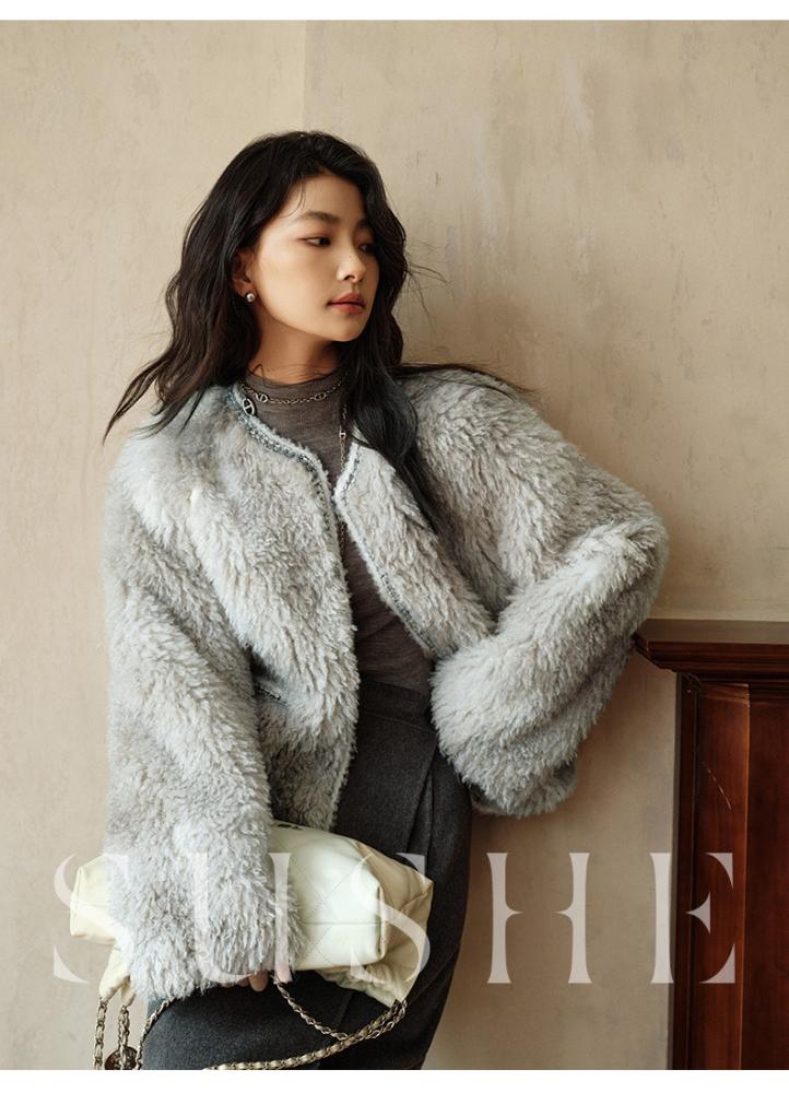 جاكت نسائي فرو رمادي