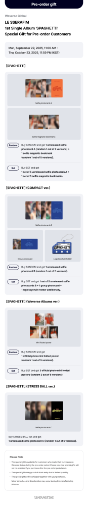LE SSERAFIM 1st Single Album 'SPAGHETTI