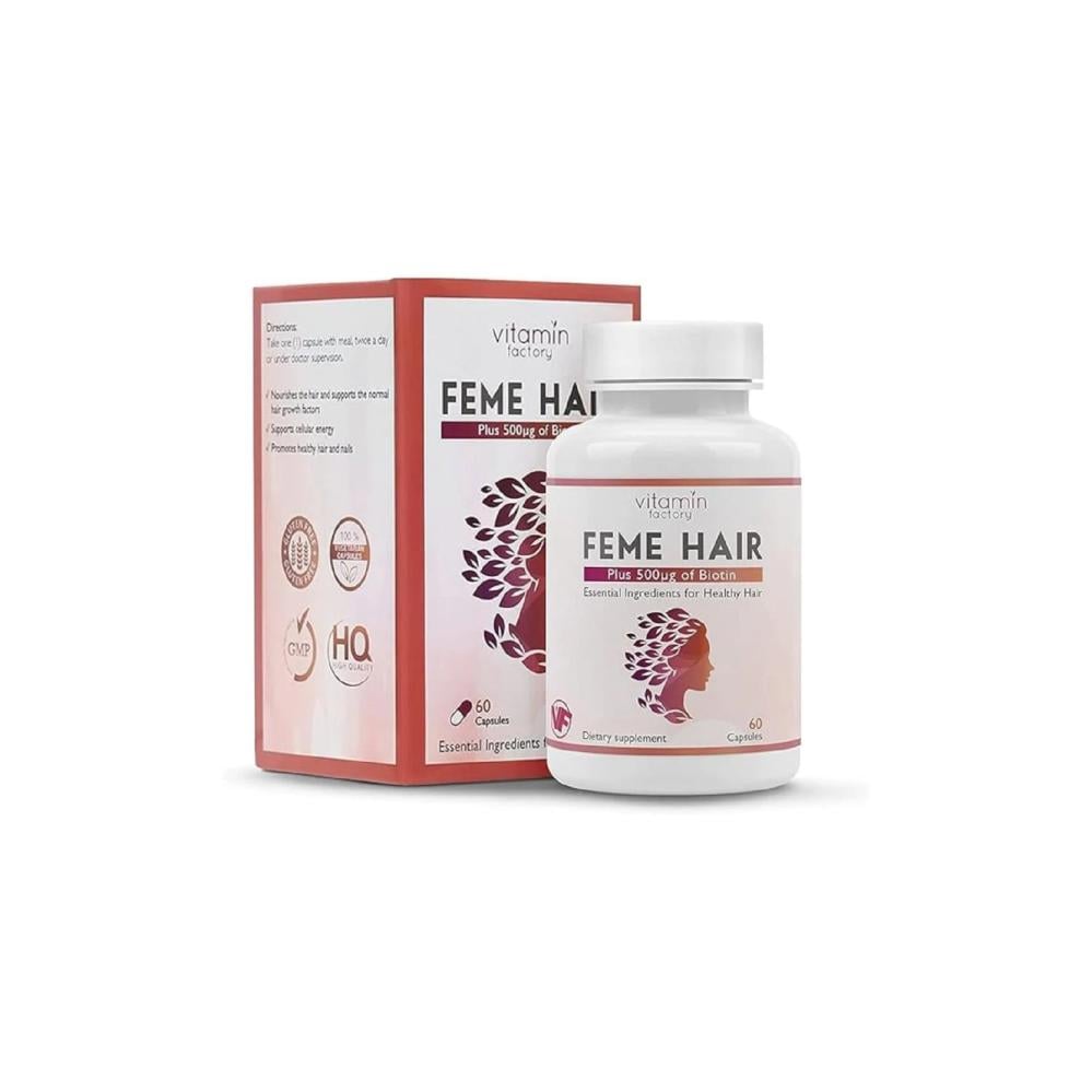 حبوب فيمي هير لتكثيف وتغذية الشعر 60 كبسولة بتركيبة غنية بالفيتامينات والمعادن