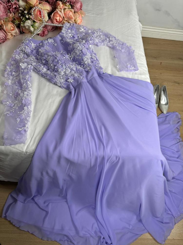 فستان سهرة موف ورود