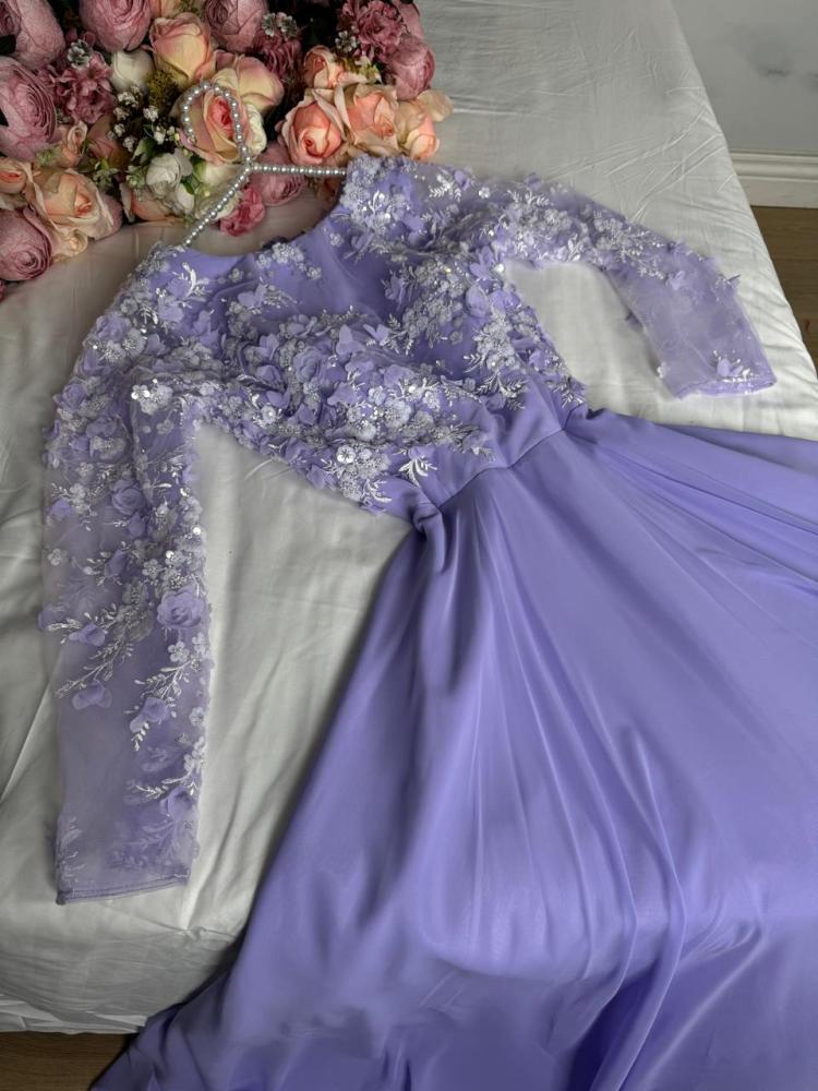 فستان سهرة موف ورود