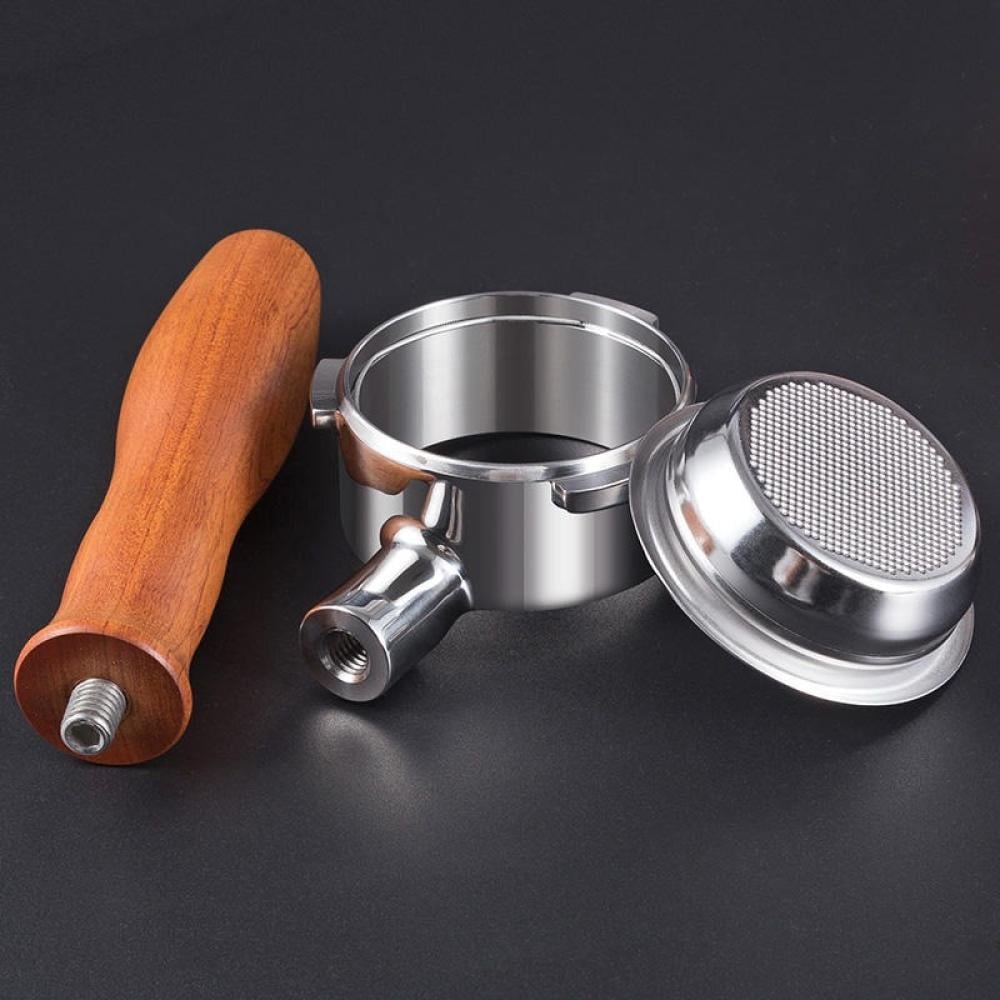 Bottomless 54mm Portafilter for Breville with Natural Wood Handle