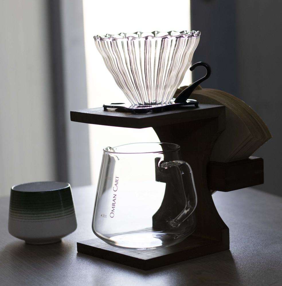 V60 Coffee Set Pour Over Coffee Maker Set with Wooden Holder