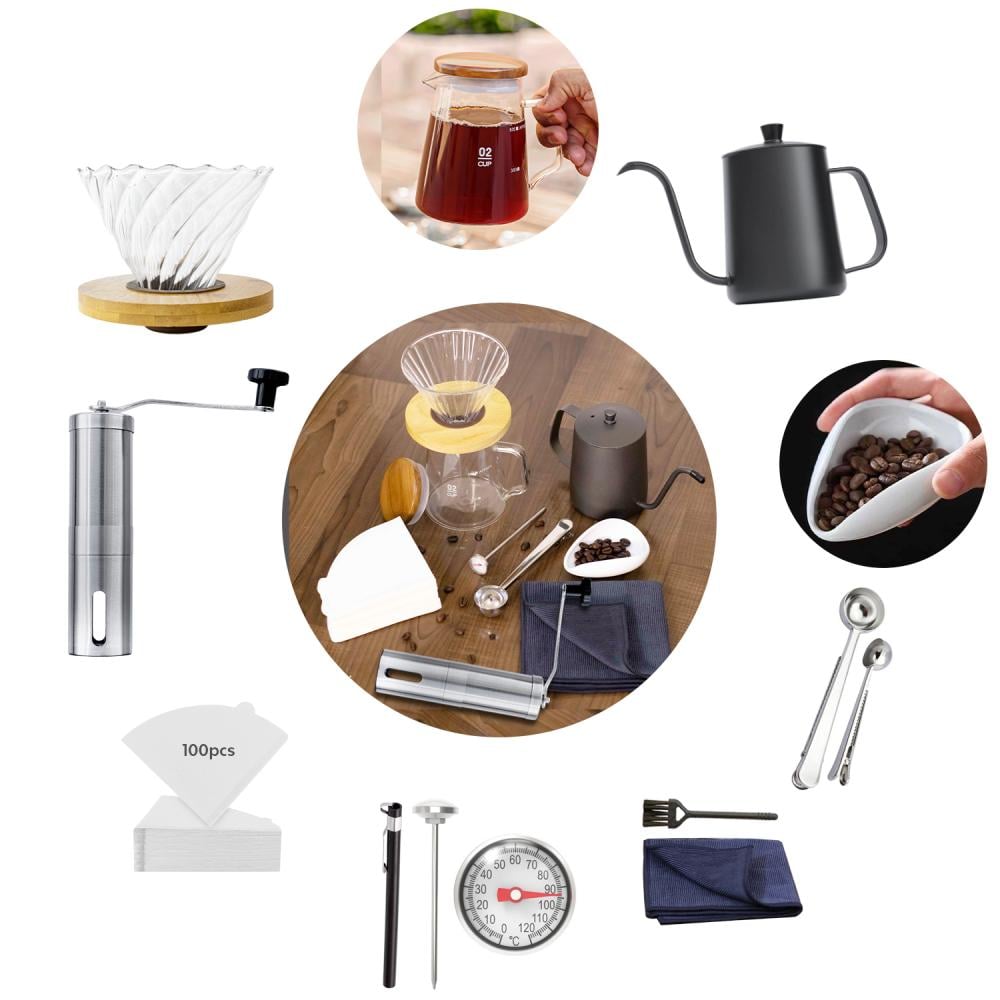 Omran Cart V60 Coffee Set Pour Over Drip Coffee Maker Set, 10pcs