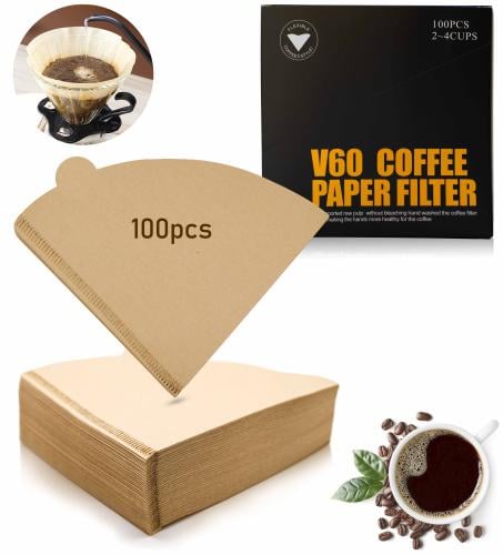 "فلتر قهوة V60 بني، 100 فلتر، حجم 2-4 أكواب، مصنوع...
