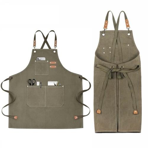 Brownish Grey Apron Extra Large Size Pure Cotton U...
