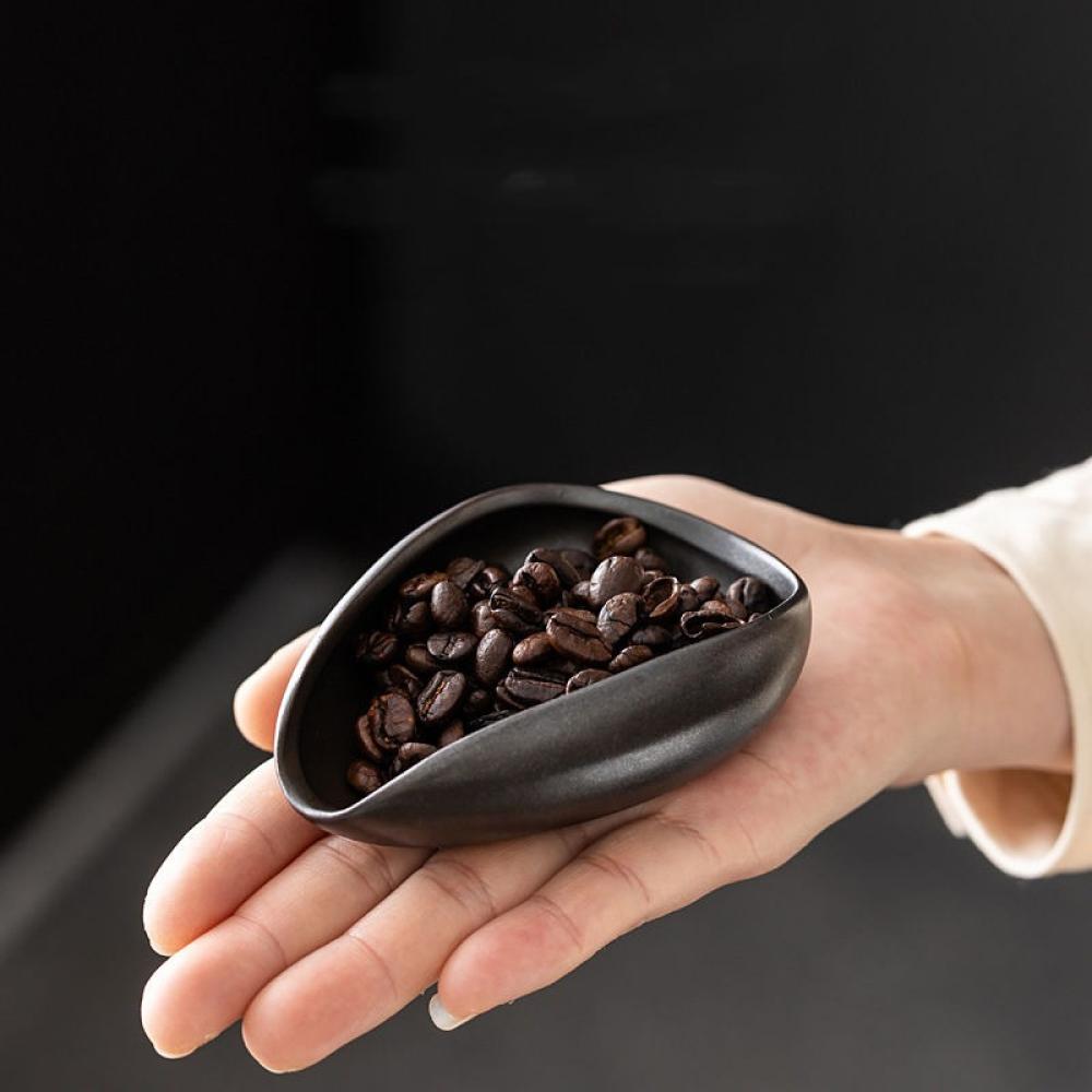 Ceramic Dosing Cup/Tray for Coffee & Tea, Black, Coffee Bar Accessories, Espresso Coffee Bean Dosing Cup, Perfect for Accurate Measurements