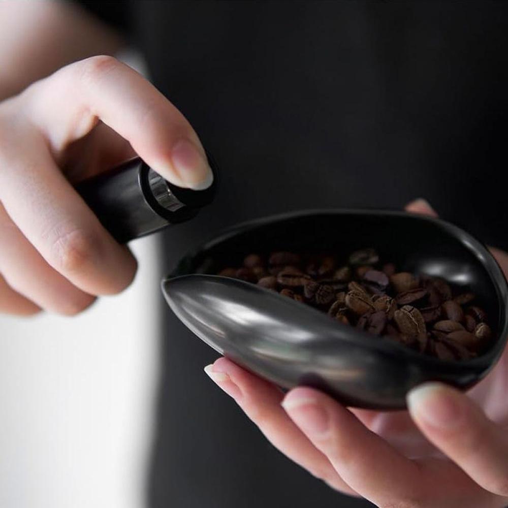 Ceramic Dosing Cup/Tray for Coffee & Tea, Black, Coffee Bar Accessories, Espresso Coffee Bean Dosing Cup, Perfect for Accurate Measurements