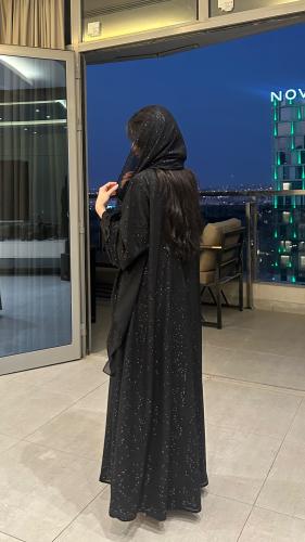 عباية اسود لمعة