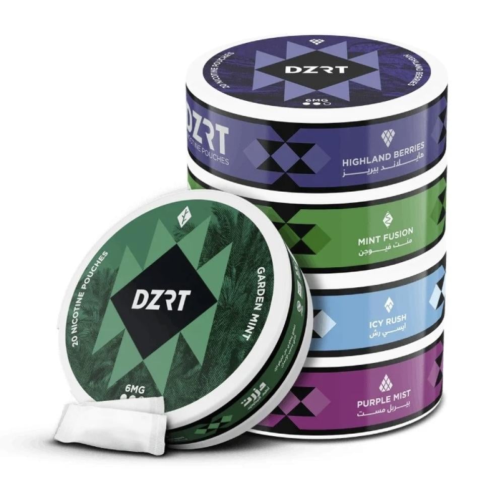 اظرف نيكوتين من شركة دزرت - DZRT NICOTINE POUCHES - متجر تحكم فيب هو أفضل أجهزة وملحقات الفيب في السعودية