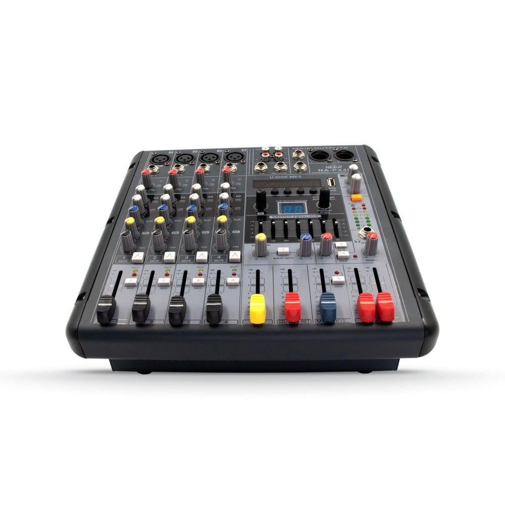 جهاز مكسر صوت 4 قنوات بلوتوث 360 وات تسجيل مباشر على الفلاش Speaker Mixer NA-PX4D