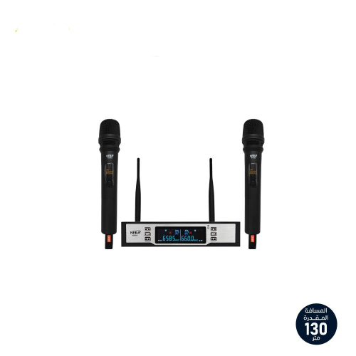 ميكرفون يدوي لاسلكي مزدوج نظام UHF عالي الجودة NA-...
