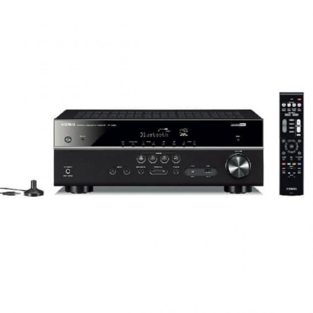 مضخم صوت AV ياماها RX-V385 – صوت محيطي غامر 5.1 قناة، بلوتوث، 4K Ultra HD، مثالي للأنظمة المنزلية – لون أسود