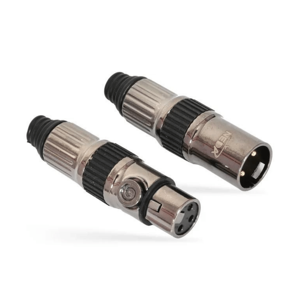 جاك ميكروفون XLR أنثوي / ذكري لتوصيل كابل ميكروفون برؤوس ثلاثية نحاسية - XLR Female / Male Microphone Jack