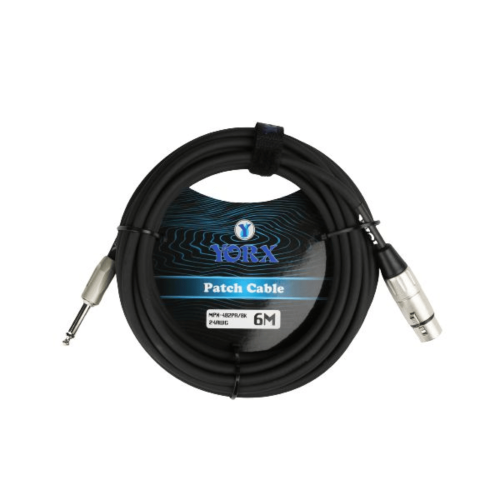 كيبل يوركس 6 متر XLR الى جاك مونو ذكر أسود MPX-482...