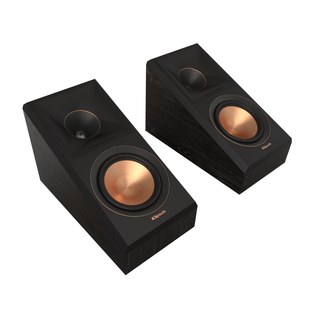 سماعات Klipsch RP-500SA II بتقنية دولبي أتموس، توفر صوتاً محيطياً، بلون إيبوني