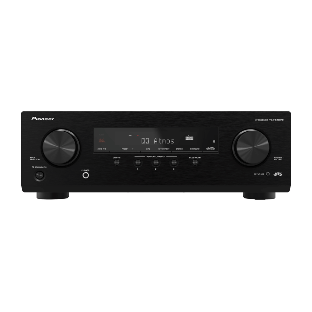 مضخم صوت AV بايونير 5.2 قناة VSX-535 - تجربة سينمائية غامرة في منزلك مع Dolby Atmos وتقنيات متطورة