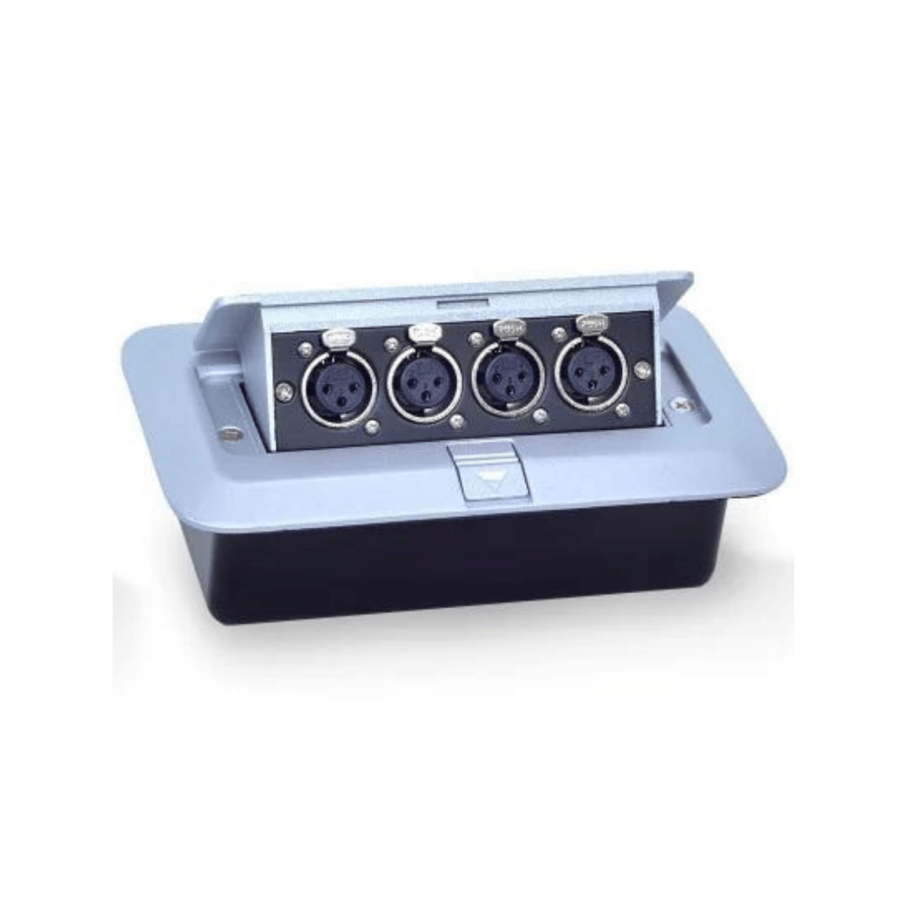 علبة قلاب رباعية أرضية لمنافذ ثلاثية XLR – الخيار المثالي للتواصل الصوتي الاحترافي Floor Box 4 pins for XLR