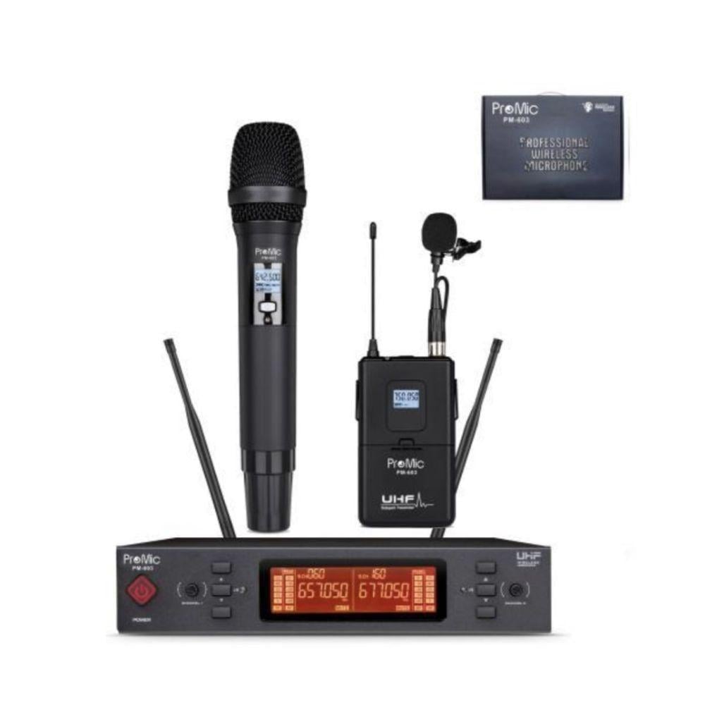 ميكروفون لاسلكي احترافي مع جهاز استقبال PM-603 | PROMIC