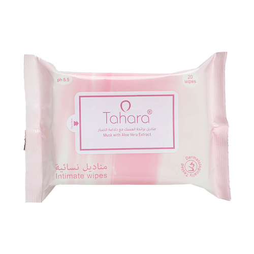 طهارة - مناديل نسائية مبللة برائحة المسك مع خلاصة الصبار ، 20 منديل