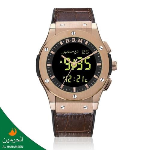 سـاعـات الـحـرمـــين الـرجـالـيـة جلد فاخر HA-6108...