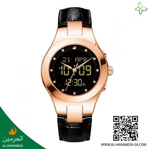 ساعة الحرمين النسائية بتوقيت مزدوج HA-6118 إصدار جديد 39MM