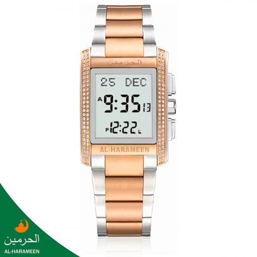 ساعة الحرمين دايموند الكلاسيكية HA-6210 مرصعة بالك...