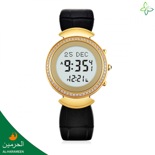 ساعة الحرمين الكريستالية الأنيقة HA-6313 نسائية بأ...